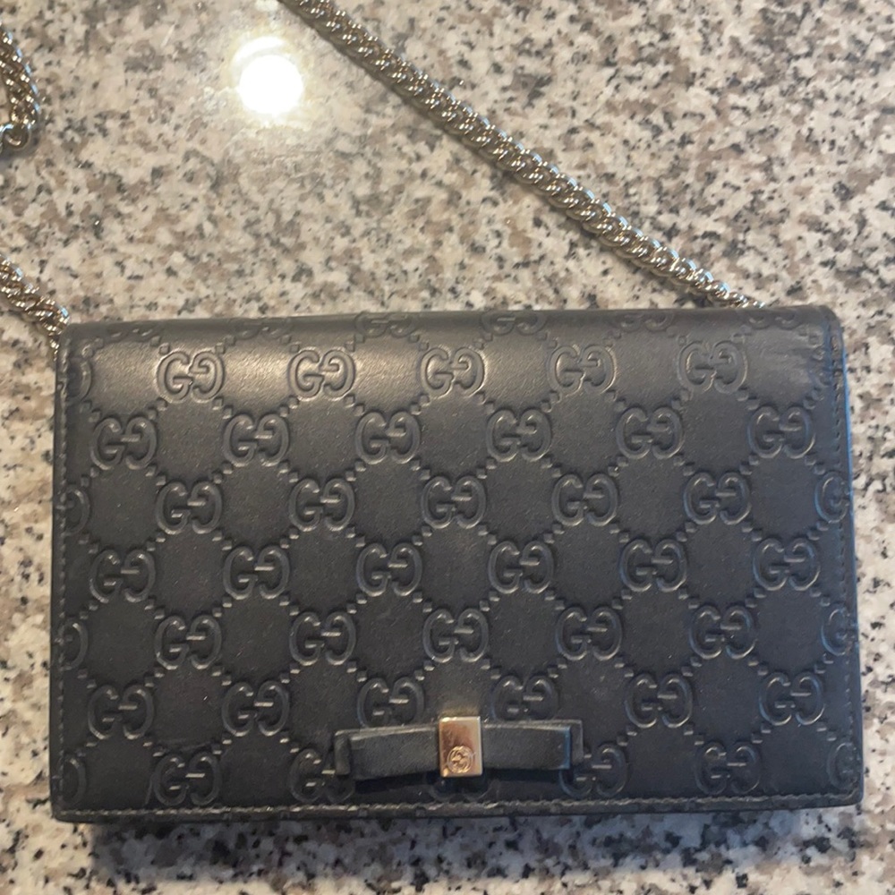 Authentic Gucci Guccisima Wallet On Chain Crossbody